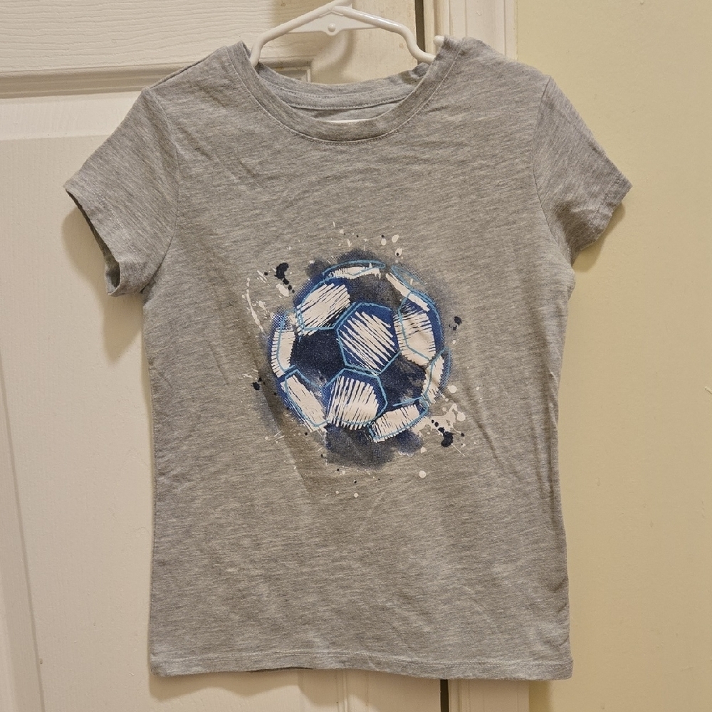 Gray Kids Soccer Graphic T-Shirt